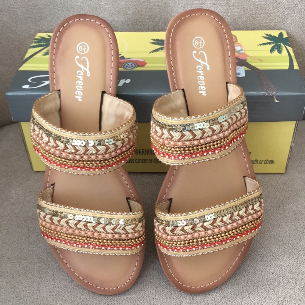 Beaded Strappy Sandal 6.5